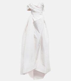 Свадебное шелковое платье Freyja на одно плечо VIVIENNE WESTWOOD, белый