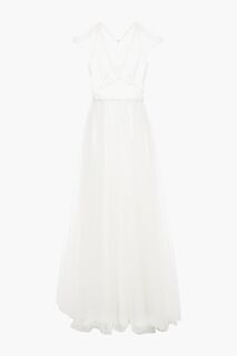 Свадебное платье из блестящего тюля Gardenia, украшенное блестками JENNY PACKHAM, слоновая кость