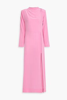 Шелковое платье макси Campania с пуговицами ENVELOPE1976, розовый