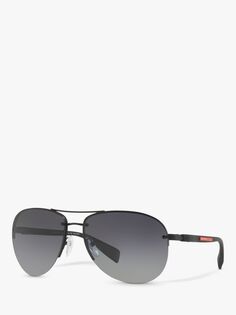 Мужские солнцезащитные очки-авиаторы Prada 56MS, черная резина