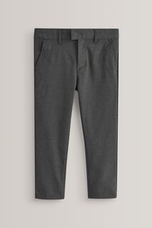 Элегантные узкие школьные брюки на стрейче Next, серый