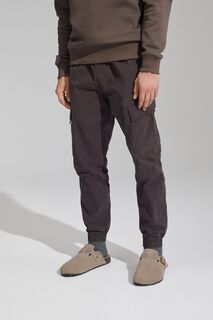 Эластичные брюки-карго в стиле милитари Next, коричневый