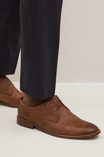 Кожаные туфли дерби на контрастной подошве Next, коричневый