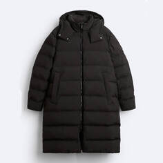 Куртка длинная утепленная Zara, черный
