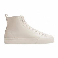 Кеды Zara Origins Leather High-top, серовато-бежевый