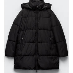 Анорак Zara Water And Wind Protection Long Hooded, черный