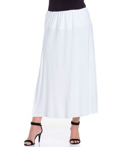 Женская макси-юбка больших размеров 24seven Comfort Apparel, белый