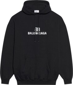 Худи Balenciaga BB Pixel Medium Fit Hoodie &apos;Black/White&apos;, черный