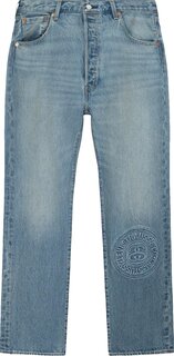 Джинсы Stussy x Levi&apos;s Embossed 501 Jean &apos;Indigo&apos;, синий