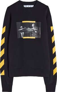 Толстовка Off-White Caravaggio Painting Slim Crewneck &apos;Black/Multicolor&apos;, черный