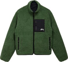 Куртка Stussy 8 Ball Sherpa Jacket &apos;Green&apos;, зеленый
