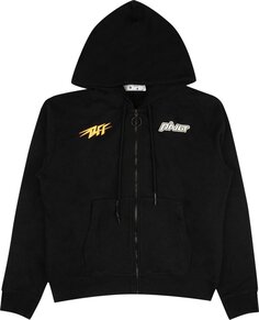 Худи Off-White Thunder Slim Zip Hoodie &apos;Black/Yellow&apos;, черный