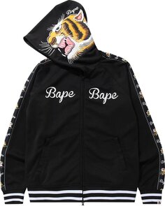 Худи BAPE Tiger Jersey Full Zip Hoodie &apos;Black&apos;, черный