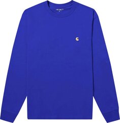 Футболка Carhartt WIP Long-Sleeve Chase T-Shirt &apos;Submarine&apos;, синий