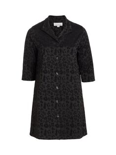 Жаккардовое платье-рубашка с леопардовым принтом размера плюс Natural Elements Caroline Rose, Plus Size, черный