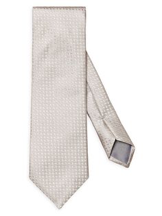 Шелковый галстук с геометрическим рисунком Eton, серый