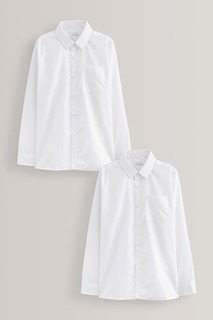 2 школьные рубашки с длинными рукавами Next, белый