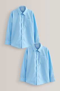 2 школьные рубашки с длинными рукавами Next, синий