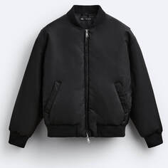 Куртка-бомбер Zara Quilted, черный