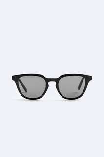 Круглые солнцезащитные очки ZARA, черный