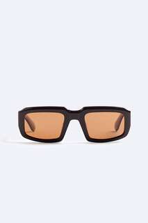 Квадратные солнцезащитные очки ZARA, коричневый