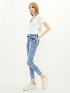 Женские зауженные джинсы Rodeo с нормальной талией и карманами LCW Jeans