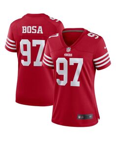 Женская футболка nick bosa scarlet san francisco 49ers player game Nike