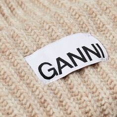 Шапка-бини в рубчик с логотипом GANNI