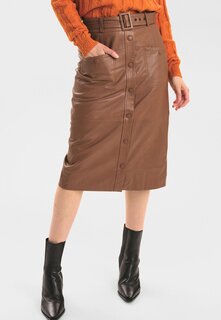 Кожаная юбка Nümph, коричневый