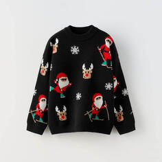 Свитер Zara Baby And Toddler Christmas Unisex, черный/мультиколор