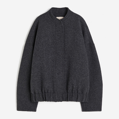 Пальто H&amp;M Oversize With Wool, темно-серый H&M