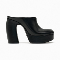 Сабо Zara Platform Clogs With Curved Heel, черный