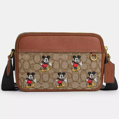 Сумка Disney X Coach Graham In Signature Jacquard With Mickey Mouse Print, коричневый