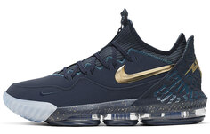 Мужские баскетбольные кроссовки Nike Lebron 16 Titan Low Agimat обсидиан/металлик золотисто-синий Force