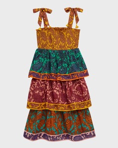 Ярусное платье Tiggy с цветочным принтом для девочки, размеры 1–12 Zimmermann