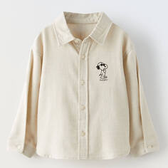 Рубашка Zara Snoopy Peanuts, кремовый/черный