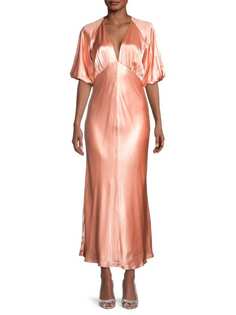 Атласное платье миди everleigh Bardot Copper