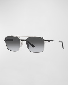 Мужские квадратные поляризованные солнцезащитные очки с двойной перемычкой Prada