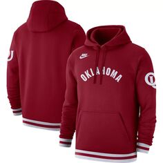 Мужской пуловер с капюшоном в стиле ретро Nike Crimson Oklahomaooners
