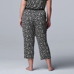 Роскошные базовые пижамные капри больших размеров Simply Vera Vera Wang Simply Vera Vera Wang, черный