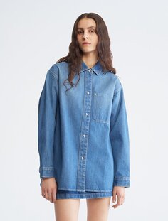Выбеленная на солнце джинсовая куртка-рубашка Calvin Klein
