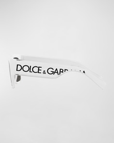 Мужские квадратные солнцезащитные очки с макси-логотипом Dolce&amp;Gabbana