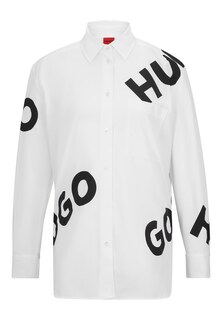 Блуза HUGO ELODINA Oversize Fit, белый