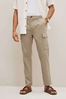 Элегантные брюки-карго из эластичного хлопка Next, серый