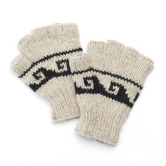 SIJJL Женские шерстяные перчатки без пальцев со снежинками SIJJL, серый/черный