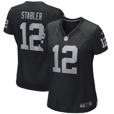 Женская черная майка Nike Ken Stabler Las Vegas Raiders Game Retired Player Nike