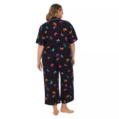 Пижамный комплект с рубашкой и укороченными брюками больших размеров Beauty Sleep Social Beauty Sleep Social