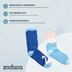Носки Zodaca Swan Crew для мужчин и женщин, новый набор носков (один размер, 2 пары) Zodaca
