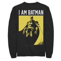 Мужской свитшот с портретом I Am Batman, Black DC Comics, черный