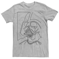 Мужская футболка с простым рисунком профиля и изображением Дарта Вейдера Star Wars
